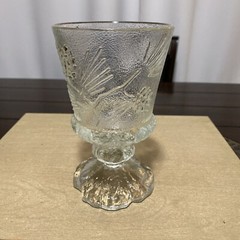 Indiana Tiara Glass CLEAR Ponderosa Pine Cone FOOTED GOBLET 6” Discontinued
