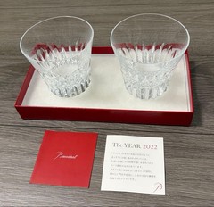 Baccarat Pair Glasses Set 2 Unused with Box and Book