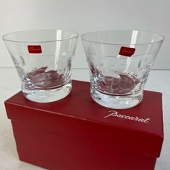 Baccarat Beluga Tumbler Crystal rock pair Glasses with Box