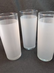 Libbey Set of 4 Vintage Frosted Tom Collins Tall and Slim 6in Tumblers MCM