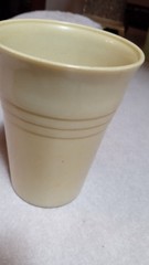 A Vintage Hazel Atlas Moderntone Platonite Yellow Tumblers circa 1950