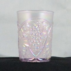 US GLASS PALM BEACH WHITE CARNIVAL GLASS TUMBLER