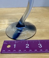 Libbey Bravura Swerve Martini Glass 6.5 In. With Blue Unique Swirl Base