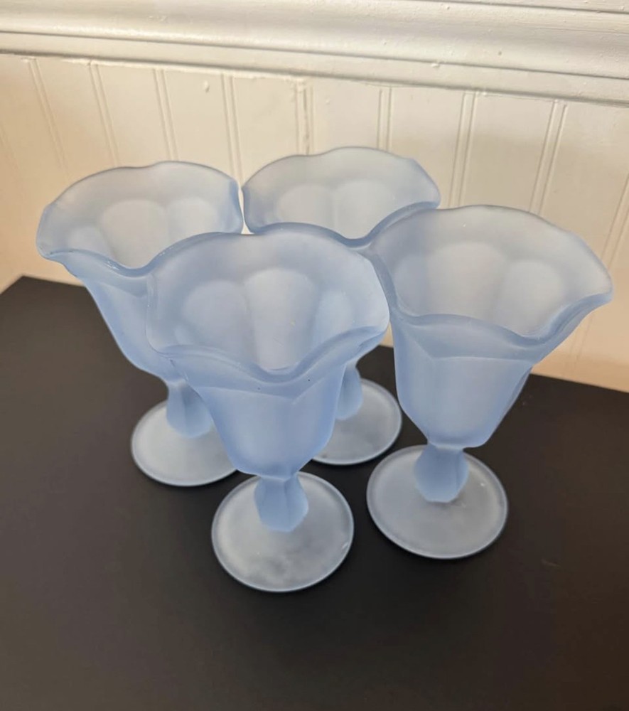 Set of 4 Vintage Carlton Glass Co. Sundae Glasses Vintage 1970s