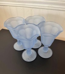Set of 4 Vintage Carlton Glass Co. Sundae Glasses Vintage 1970s