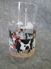 Vintage Libbey Country Happy Cow Set of 4 12 Oz Tumblers Farm Glasses USA