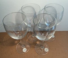 VTG Princess House #233 Set of 4 Rare Crystal Goblets Pine Cone NIB