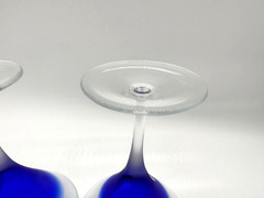 BLOCK Rainy Day Fashioned Frosted Cut to Clear Crystal Martini Glass 2pc Set