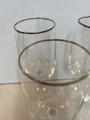 Vintage Stemware Wine Glasses Platinum Rim set of 4