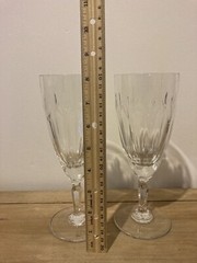 Gorham Crystal Lead 8 3/16” Tall Set Of 2 Water Goblets Signed