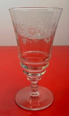 5 VTG Libbey Rock Sharpe Etched HALIFAX Cut Glass Iced Tea Goblets Stem 3005
