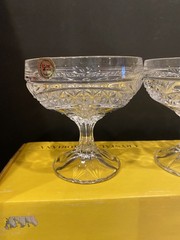 NEW Vintage Crystal d’ Adriana Luna Champagne Glasses Set of 4 Lead Crystal Yugo