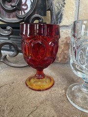 Rainbow Set of (3) VTG Moon and Stars Goblets LE Smith