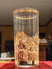 Vtg Rare Culver 22K Gold Magic Mushroom Highball Glasses Set MCM Barware Set-3