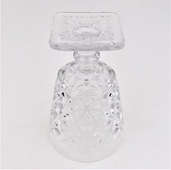 Mt Vernon Imperial Pressed Crystal Crisscross Diamond Square Base Goblet