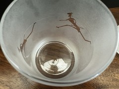 Frosted/Etched Scottish Highland Petroglyph Low-Ball Whiskey Glasses Set Of 6