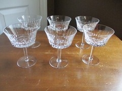 6 – Gorham Crystal Richelieu-Rondo Champagne Glasses Tall Sherbet 5 1/4″