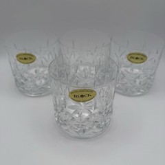 BLOCK 24% Lead Crystal DOF Glasses Set of 4 Czech Republic Olimpíc C1904P