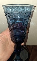 Set Of 8 Mikasa Studio Nova Adirondack Aztec Southwestern Cobalt Blue Glasses