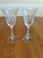TIFFIN CHEROKEE ROSE WATER GOBLETS LOT OF 2