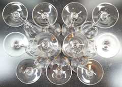 11 Mikasa Sonata Gold Wine Glasses Set Elegant Clear Optic Bowl Stemware Bar Lot