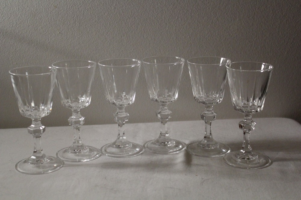 Set Of 6 Vintage Princess House Esprit Crystal Cordial Glasses