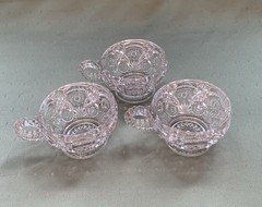 Vintage Imperial Glass Ohio Fashion Clear Pressed Glass Punch Cups Set of 3