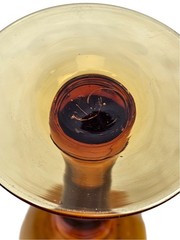 Vintage Mid Century Hand Blown Amber Glass Wine Water Goblet | 12 Ounce | 8.5″H