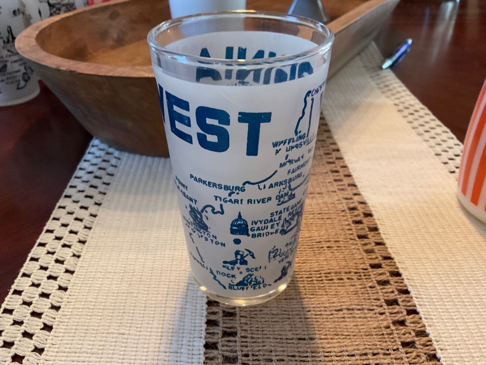 Vintage State Souvenir Glass Tumbler West Virginia…….4.75”
