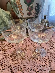 4 – Vintage Cristal d’Arques Durand Versailles Champagne Sherbet Glasses France
