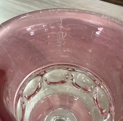 Set of 6 Kings Crown Cranberry Flashed Glass Water Goblets 5.75 Inches Tall