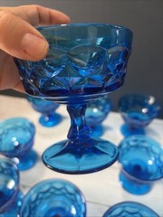 Set of 12 Noritake Perspective Blue Champagne/Tall Sherbet Glasses