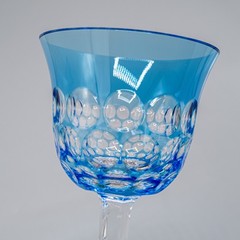 Waterford Crystal Simply Blue Pastel Water Goblet Glasses 8 3/8″ Pair Artist BOX