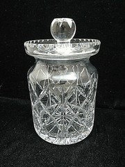Deep Cut Crystral Biscuit Barrel w/ Lid (1)