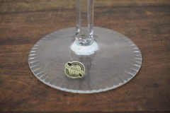 Lot of 3 – Echt Bleikristall Cut to Clear 8 3/8″ Daisy Sunburst Wine Goblets