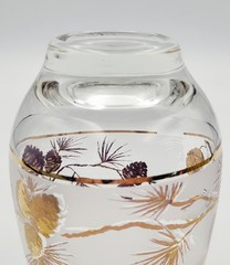 Set of VTG Dominion Glass Company «Golden Pinecone» Glasses with 22-K Gold Leaf