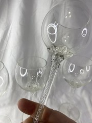 Bohemia Crystal Crystalex Air Twist Stem Claret Glasses Set Of 5