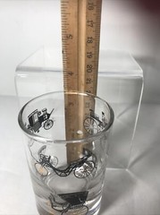 Vintage Libby Replacement Black /Gold Horseless Carriage 1950’s 4oz Juice Glass