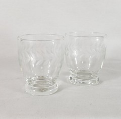 Anchor Hocking * Laurel * 4oz Footed Tumbler * 2 3/4″ RETIRED Shot Glass Cordial