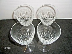 VINTAGE (4) CRYSTAL ETCHED CUT GLASS CORDIAL SHERRY 1 oz. STEMWARE