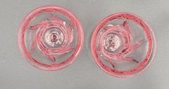 2 Fostoria Jamestown Pink Water Goblets – 6 Inch Tall – EX!