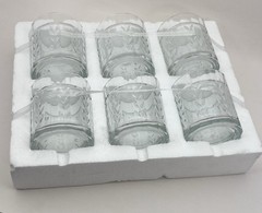Anchor Hocking AHC47 Vertical Laurel Old Fashion Low Ball Glasses NOS Set Of 6