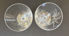Fostoria Wheat Spray Crystal Water Goblets Set of 2 Elegant Stemware