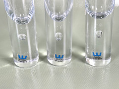 «Set 3 Vintage Kosta Boda Pippi Shot Glasses Bubble Base Sweden Lindstrand Clear