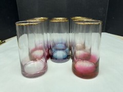 Lot Of 8 Ombre Fade Color Drinking Glasses
