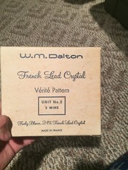 Vintage W M Dalton French Lead Crystal No.2 Wine Glasses in Box Verite Pattern