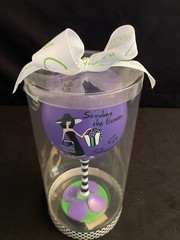 New! Cheers! Mud Pie Wine Glass; says «Stimulate The Economy~Go Shopping!» 16 oz