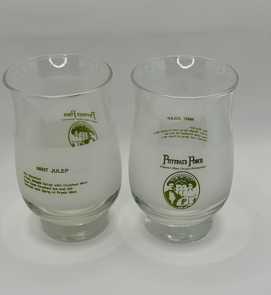 Miss Pitty Pats Porch Mint Julip Kentucky Derby Souvenir Drink Glasses Set Of 2