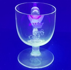 Rare Glass Cup Foot Cup Adelskrone around 1900 O397