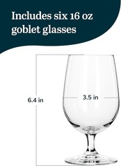 Entertaining Essentials Stemmed Water Glasses, Clear Multi-Purpose Water Gobl…